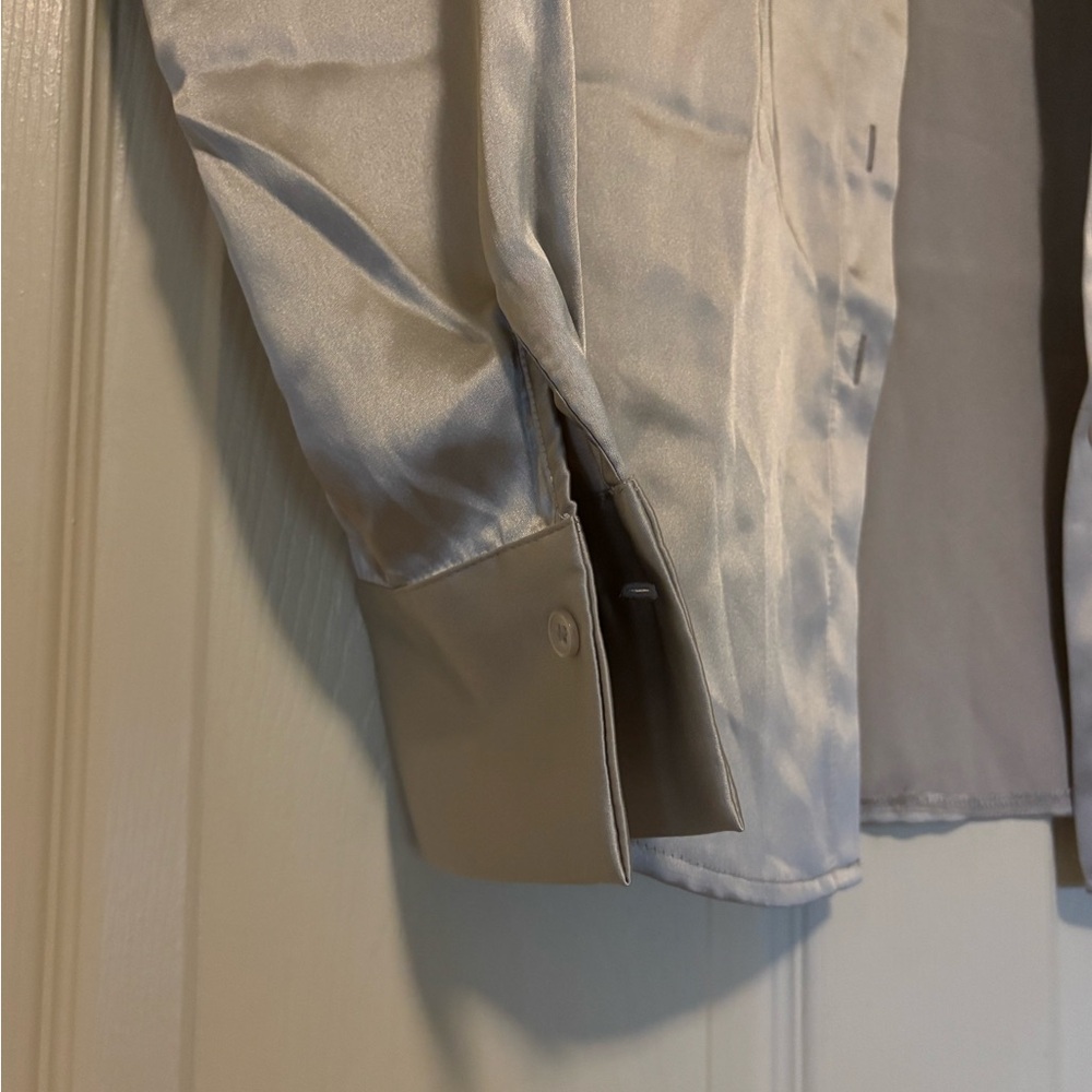 Oversized Satin Button Down - image 2